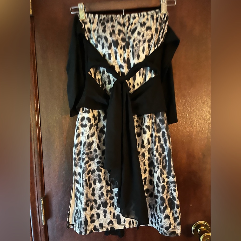Latin Ballroom Dance Dress Modern Salsa Leopard S-M
